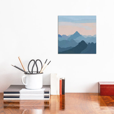 Pastel Sunset Over Blue Mountains by Alisa Galitsyna - Wrapped Canvas Print