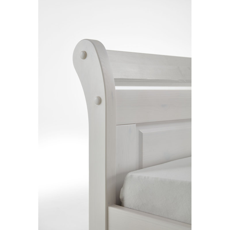Eva Solid Wood Ottoman Storage Bed, White, European Double (140 x 200 cm)