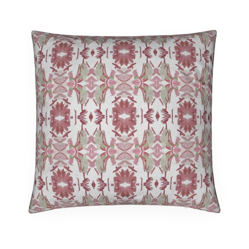 Wildflowers I Small Repeat Luxury Throw Pillow, Strawberry Floral, 22"H x 22"W