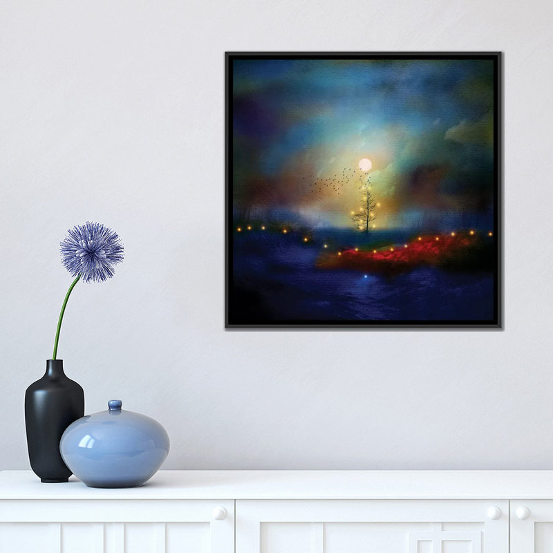 A Beautiful Christmas, reproduction d'art sur toile tendue, H 18 po x l 18 po x P 1,5 po, Toile encadrée noire, Pas de tapis