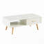Table basse rectangulaire avec pieds en bois massif