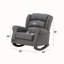 Fauteuil à bascule Fabien en tissu gris avec siège à ressorts ensachés et structure en bois pour une détente confortable
