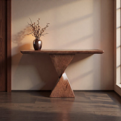 Solid Pine X Frame Console Table