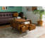 Solid Wood Four Leg Coffee Table with Storage-87941074