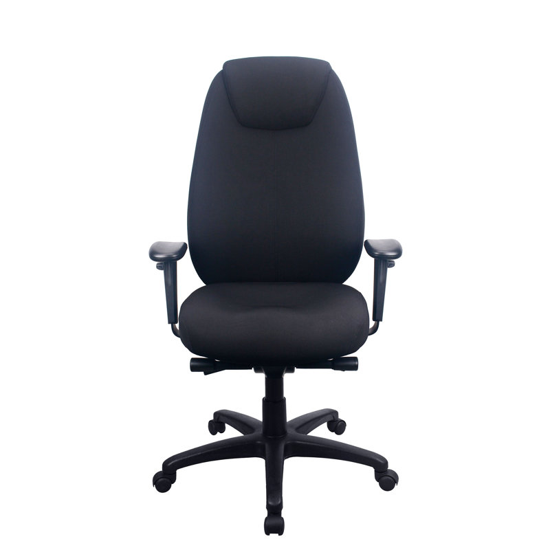 Black Adjustable Fabric Task Chair with Swivel Arms