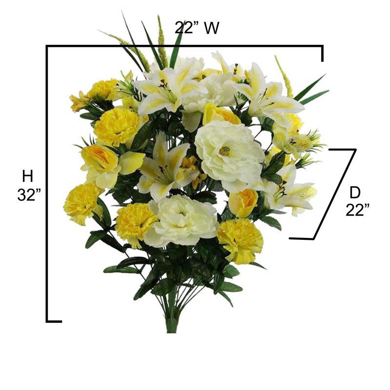Buissons de fleurs artificielles, Jaune
