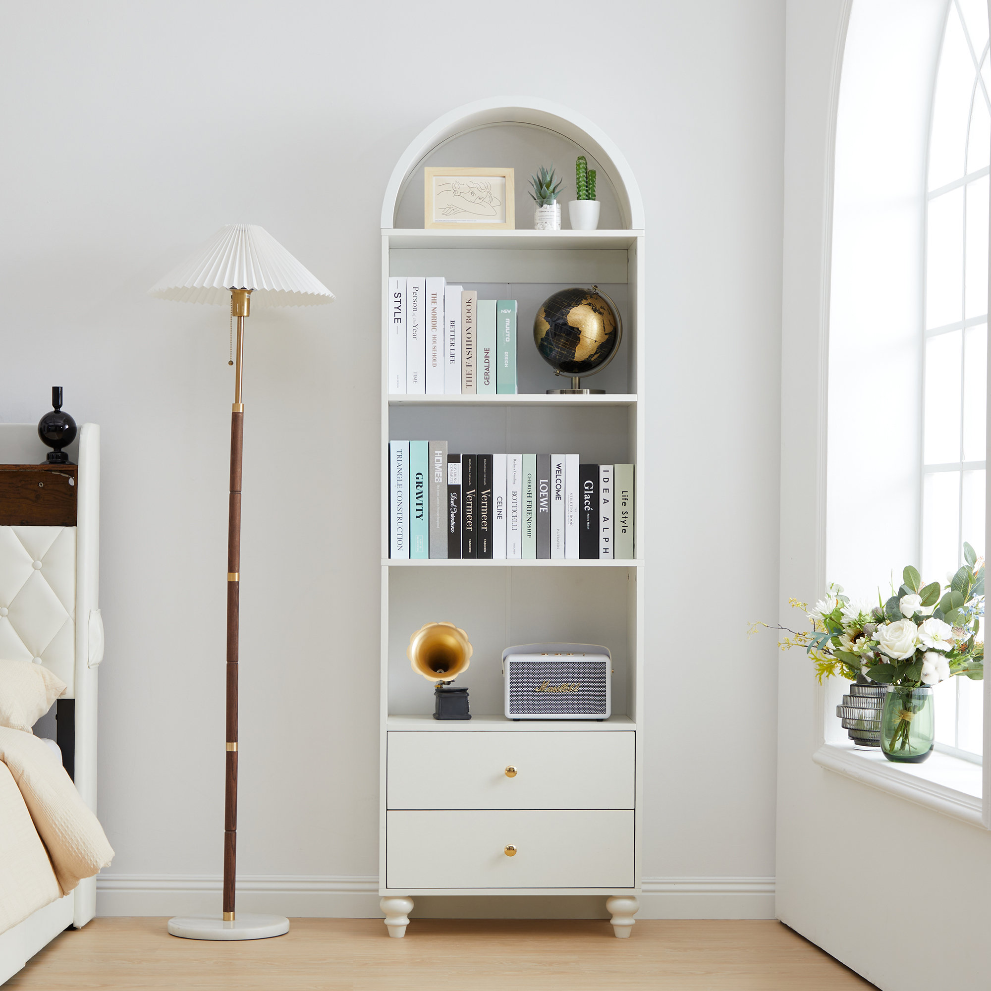 Alcott Hill Arched Standard Storage Bookcase & Reviews | Wayfair