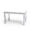 Jasmic Mirrored Dining Table Glass Top with 4 Legs Crushed Diamond Inlay
