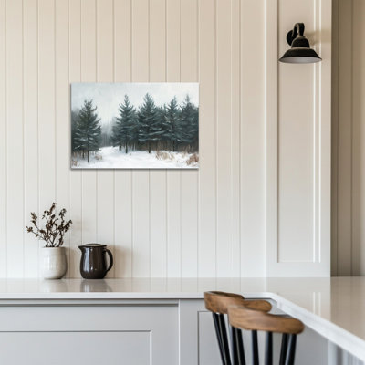«Winter Forest Wall Art - Winter Wonderland», art mural sur toile paysage d'hiver, scène de neige forêt, reproduction d'art sur toile encadrée en pin, 24 po x 36 po