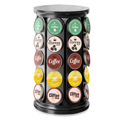 Porte-gobelet K, porte-carrousel de rangement pour dosettes de café compatible avec 40 dosettes Keurig Keurig, organisateur de comptoir de cuisine pour la maison ou le bureau (noir)