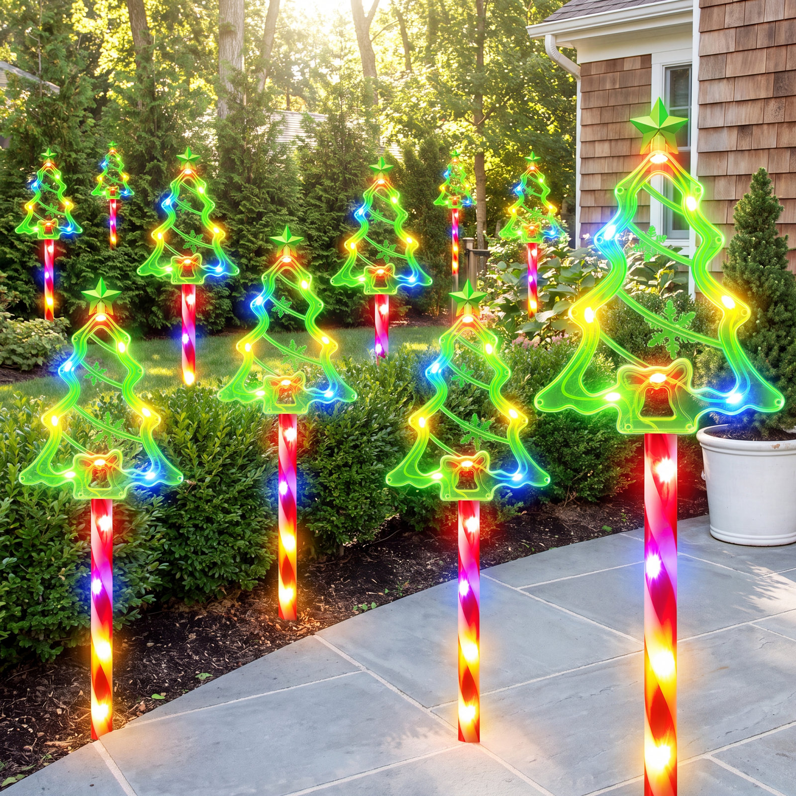 21" Solar Christmas Tree Lights Set