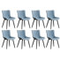 Chaises de salle à manger rembourrées en cuir PU avec chaises à oreilles modernes et pieds en métal