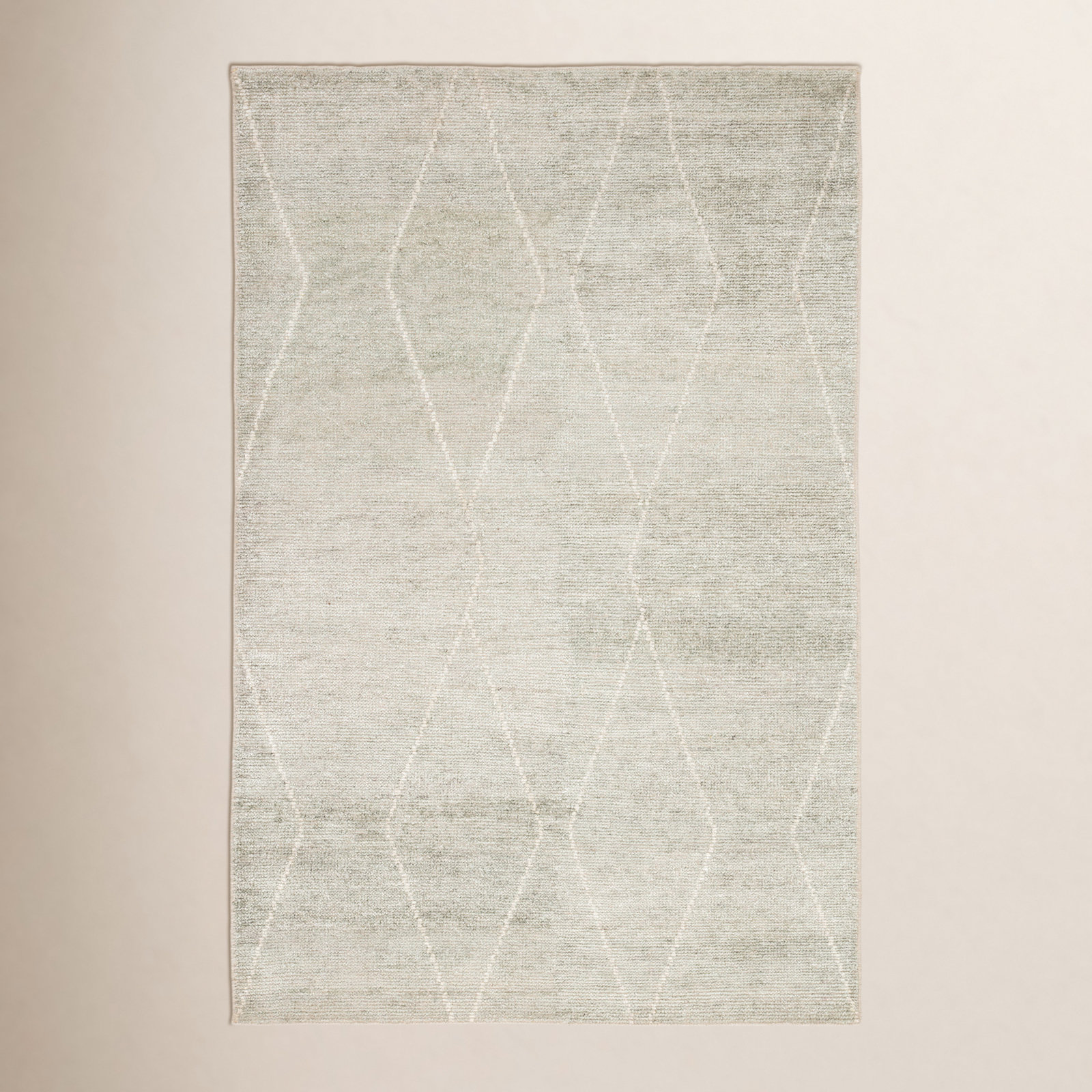 Flensburg Light Blue Ivory Hand-Knotted Rug, Rectangle 7'10" x 10'10"
