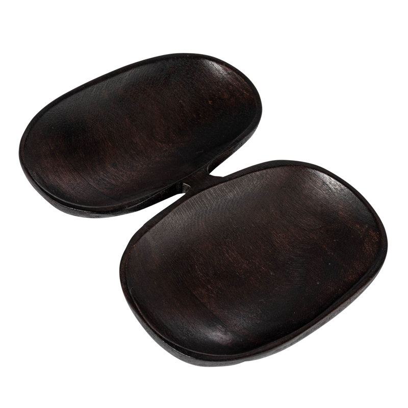 Plat de service moderne en bois avec 2 sections