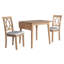 Ensemble de salle à manger 3 pièces avec table à abattants et 2 chaises rembourrées, ensemble de salle à manger pour petits espaces, naturel-1106865993-1106865999