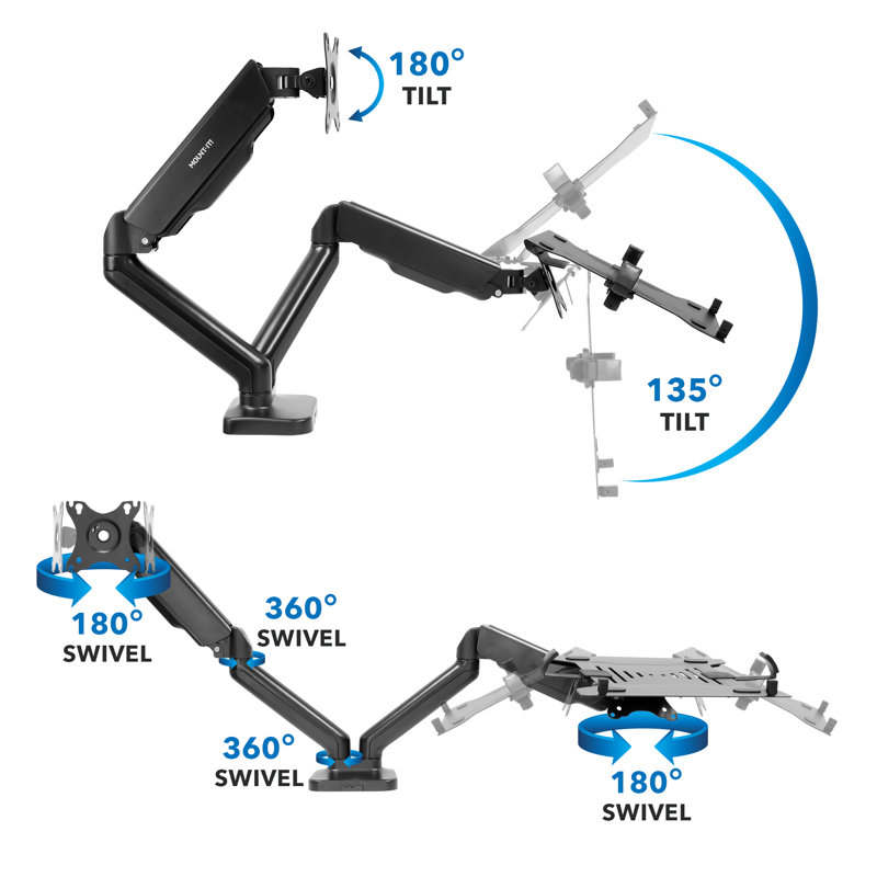 Mount-It! Full Motion Monitor And Laptop Mount