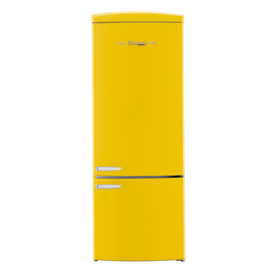 Classic Retro 28" 16.7 Cu. Ft. Frost Free Bottom Freezer Fridge In Summer, Energy Star