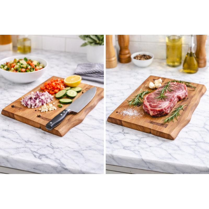 Planche à découper en bois coupé, 12,6 po x 7,87 po