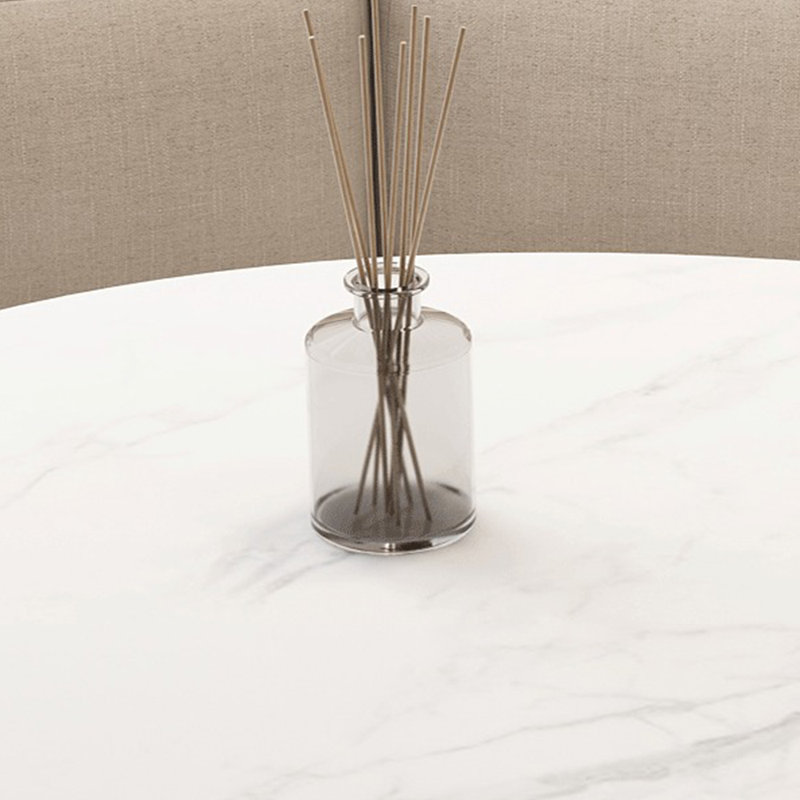 Table à thé ovale de style moderne, Blanc, H 14,9 po x L 51 po x l 31,5 po
