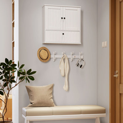 Armoire de salle de bain murale, armoire à pharmacie avec tablettes réglables