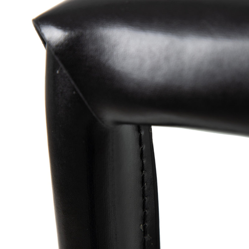 Doty Upholstered Counter Stool with Metal Frame, Black