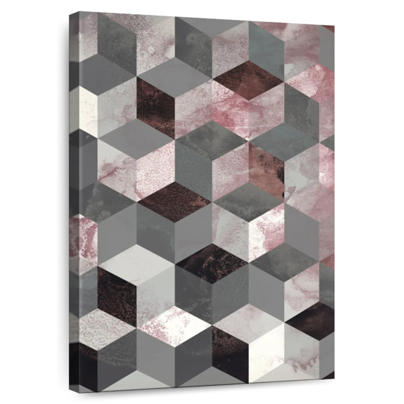 Avery Cubes Rose, 45" H x 30" W