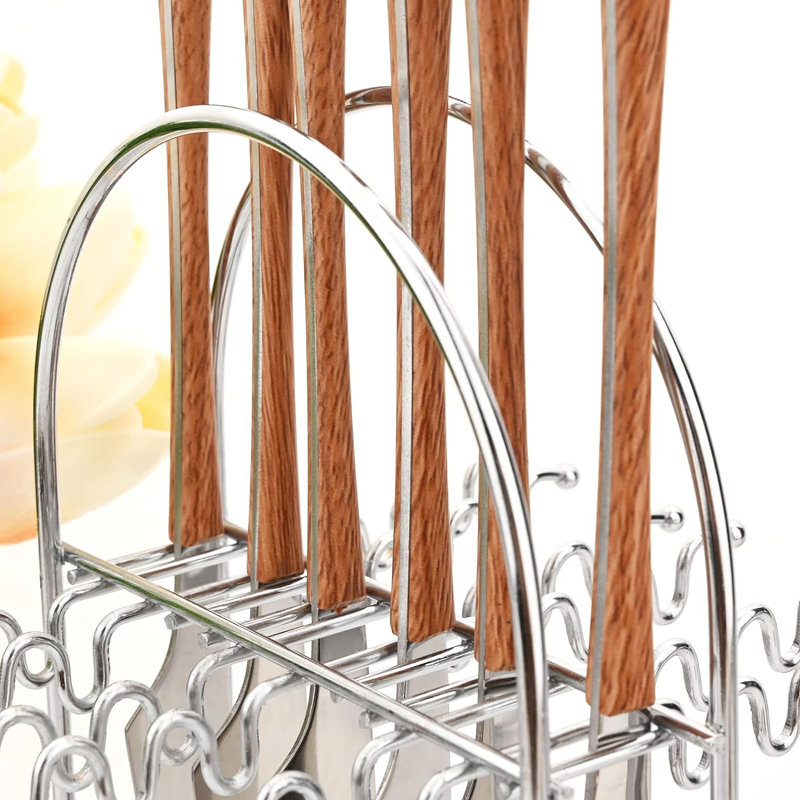House Of Hampton® Jephthah Stainless Steel Flatware Set - Service for 6, Brown/Silver