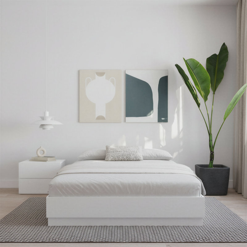 Jodeen Platform Bed, Full, White