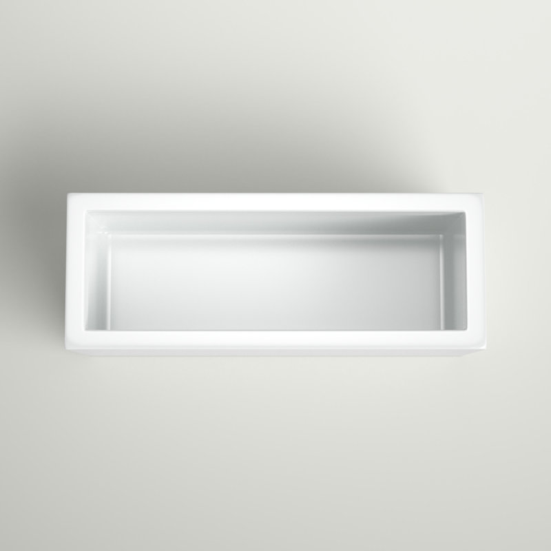 Cogburn Belmont Rectangle Planter Box, White, 20" H x 48" W x 18" D