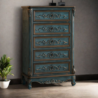 Commodes décoratives rétro en bois patiné