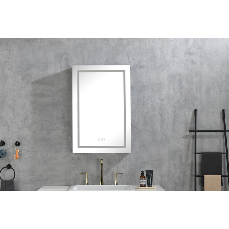 Led Lighted Bathroom Medicine Cabinet With Mirror, Surface Lighted Medicine Cabinet