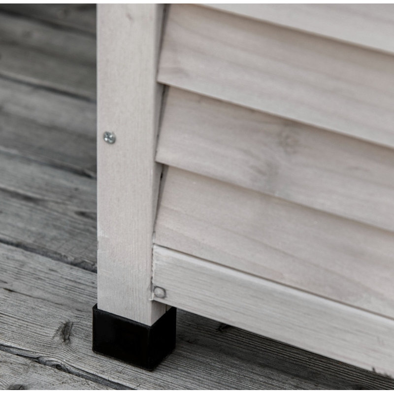 75 Gallon Wooden Deck Box - Outdoor Storage Container with Aerating Gap & Weather-Fighting Finish for Patio Cushions, Garden Tools & Pool Toys