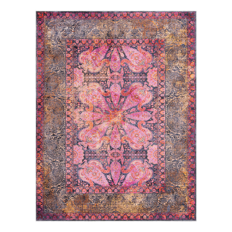 Guth Chenille Washable Oriental Indoor Rug, Rectangle 7'10" x 10'