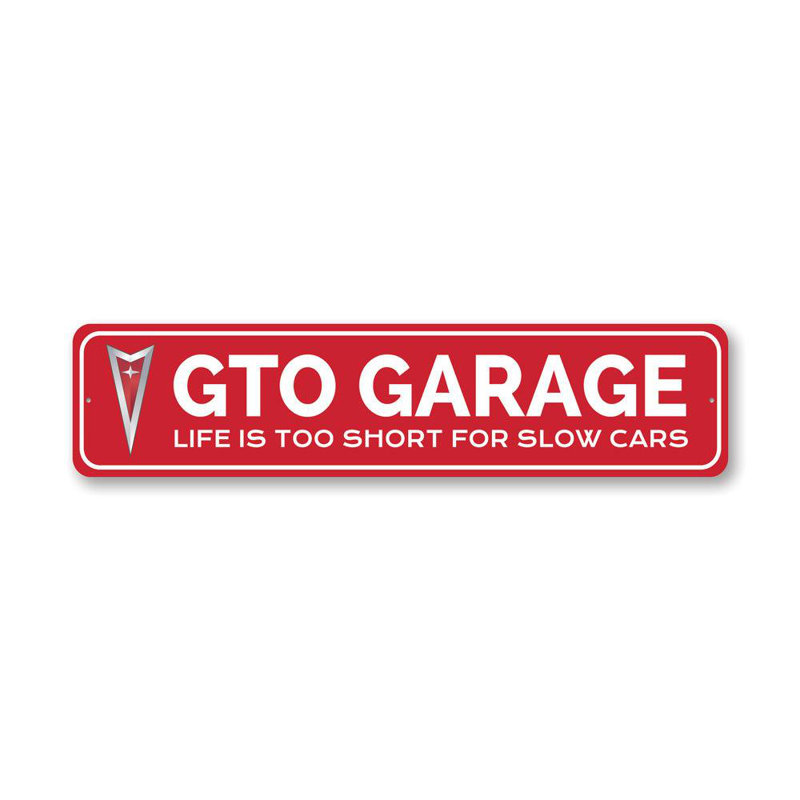 Enseigne en aluminium GTO Garage, H 6 po x l 24 po x P 0,06 po