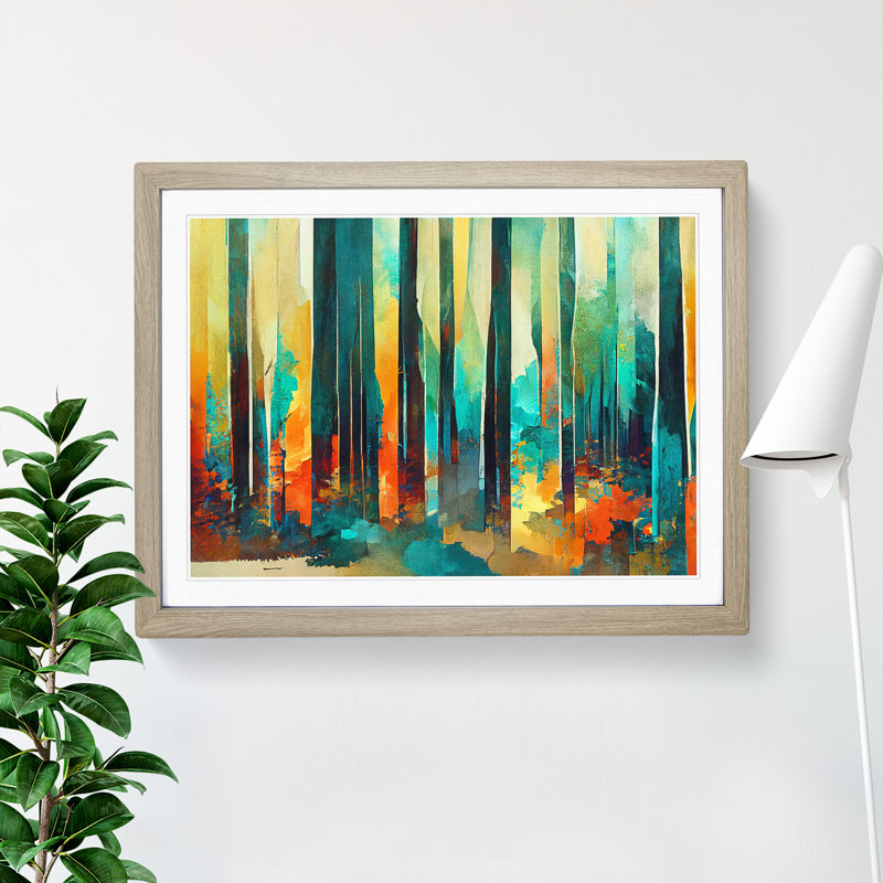 Captivating Abstract Forest Vol.2 - Framed Print, 34cm H x 46cm W x 2cm D, Black