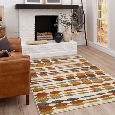 Acoustic Ginger Modern Abstract Area Rug