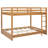 Wooden Queen Size Bunk Bed with Ladder & Guard Rails - Sturdy Pine Frame, Space-Saving Design for Small Rooms, White-1356121396