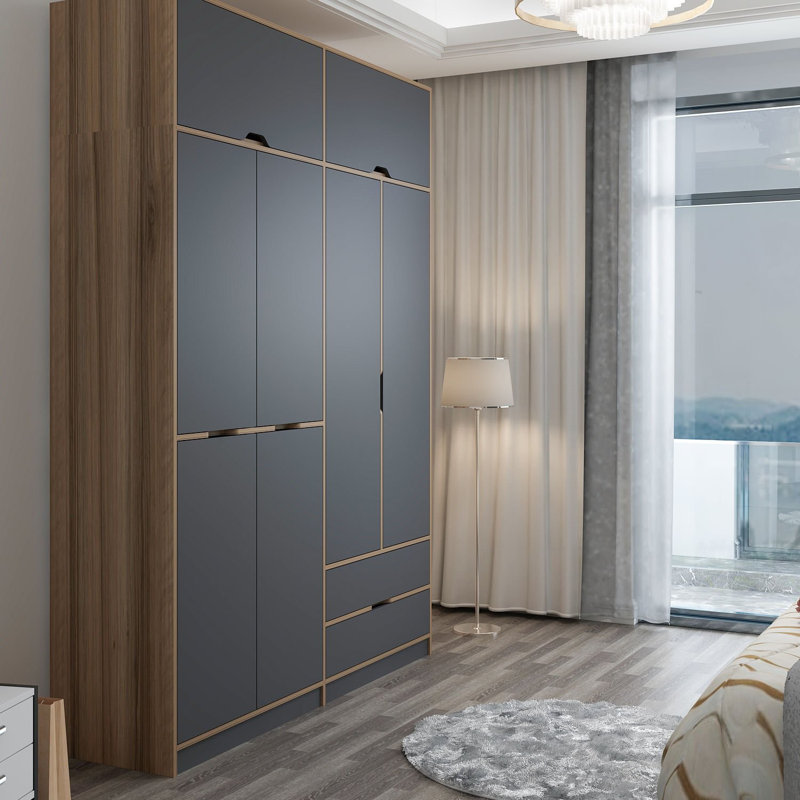 Elina Manufactured Wood Wardrobe, Grey