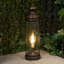Lanterne en métal doré et verre avec lumière DEL blanc chaud pour patio, petit-95978534