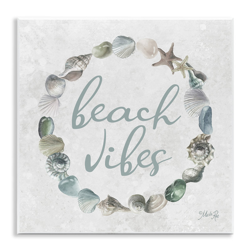 «Beach Vibes with Shells», art mural sur bois par Marla Rae