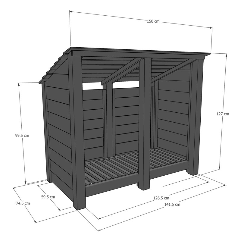 Tangier 150cm W x 74.5cm D Solid Wood Log Store, Rustic Brown