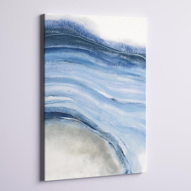 «Watercolor Geode IV» par Chris Paschke - Peinture, H 48 po x l 32 po x P 1,5 po, Toile blanche encadrée