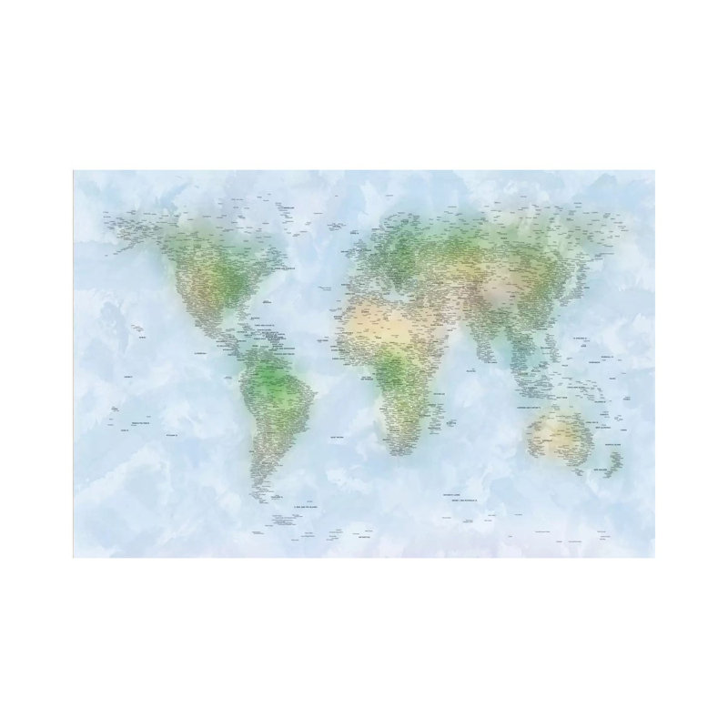 World Map VI by Michael Tompsett - Wrapped Canvas Print, 20.32 cm H x 30.48 cm W