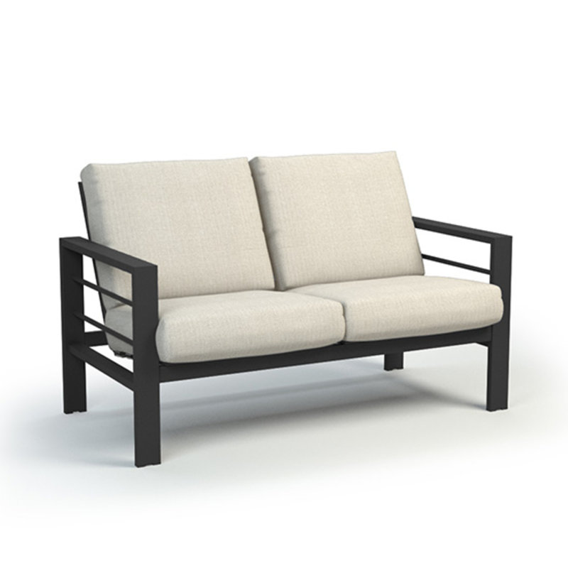 Sutton Loveseat With Cushion, Solve Linen, Carbon