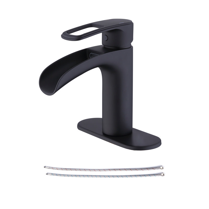 Robinet de salle de bain à un trou, Noir mat