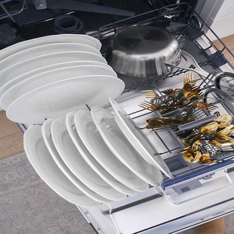 ZLINE Tallac Series 3rd Rack in Custom Panel Ready 24" 51 dBA Built-In Button Control Dishwasher with Stainless Steel Tub