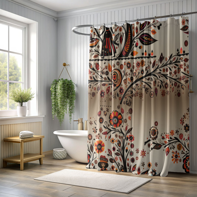 Rideau de douche Mikayela, H 74 po x l 71 po