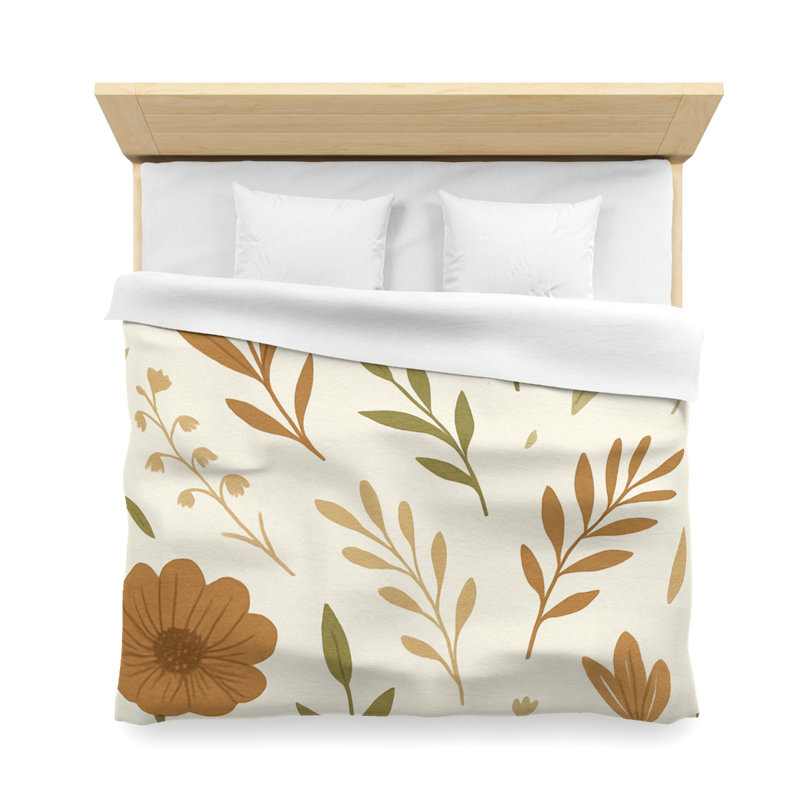 Microfiber Duvet Cover Boho Style, Design 55, King Duvet Cover, White