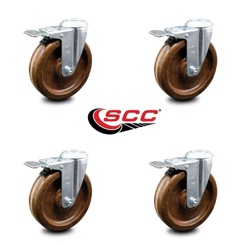 High Temp Phenolic Caster with Total Lock Brake