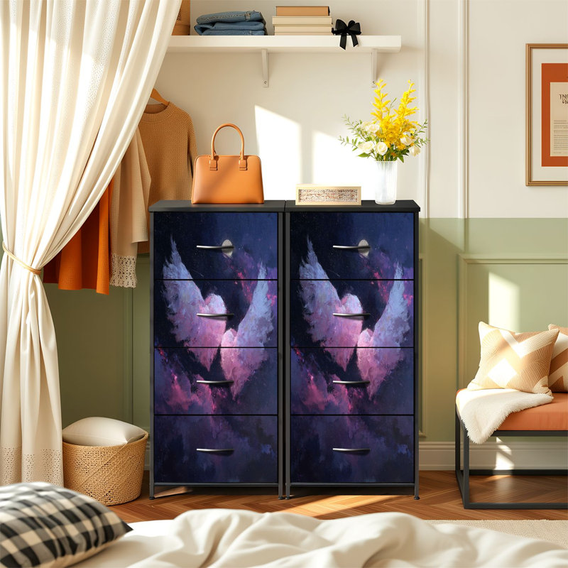 Commode romantique pour la chambre à coucher avec 4 tiroirs de rangement Fantasy Art